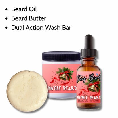 Jingle Beard Nourishing Wash Kit | Oil, Butter, and Wash Bar (Christmas Limited)