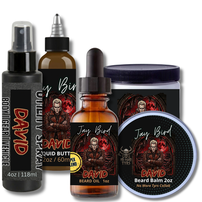 David Full Collection w/ Utility Spray (NoMoreTyrs Collab) | Battered Leather • Damp Cave Soil • Motor Grease