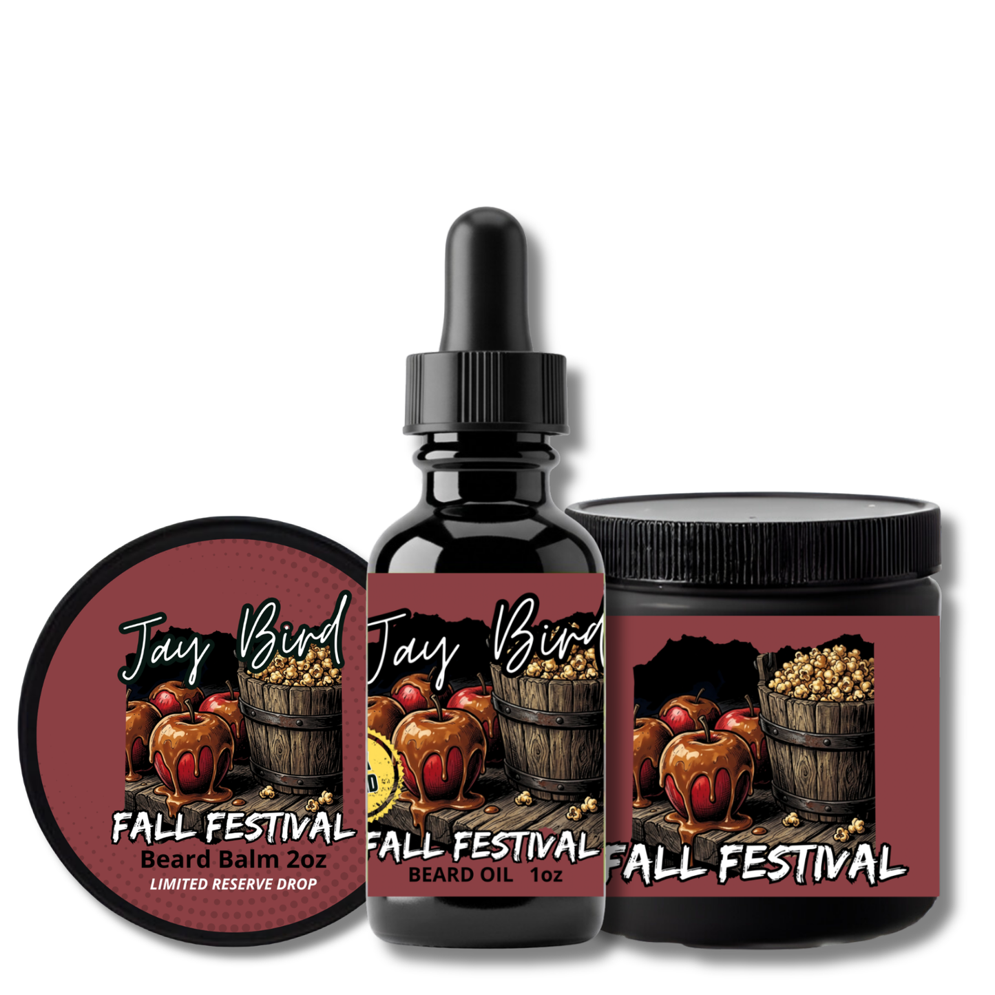 Fall Festival Oil, Balm and Butter (Limited Reserve) | Sticky Caramel Apple • Hot Buttered Popcorn • Weathered Barn Wood