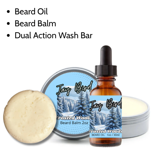 Frosted Woods Groom and Clean Kit | Oil, Balm, and Wash Bar (Winter Limited)
