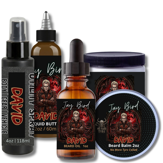 David Full Collection w/ Utility Spray (NoMoreTyrs Collab) | Battered Leather • Damp Cave Soil • Motor Grease