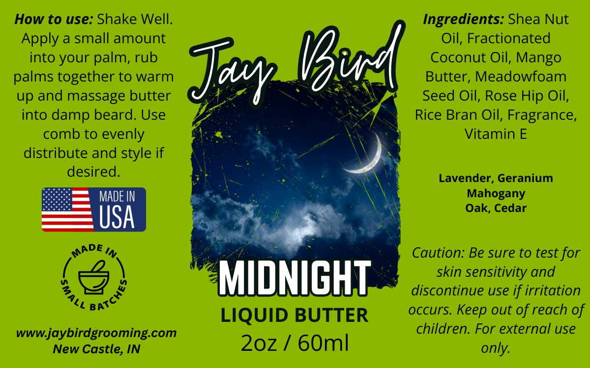 Midnight Liquid Beard Butter - Cool Lavender | Shadowed Oak | Velvety Mahogany