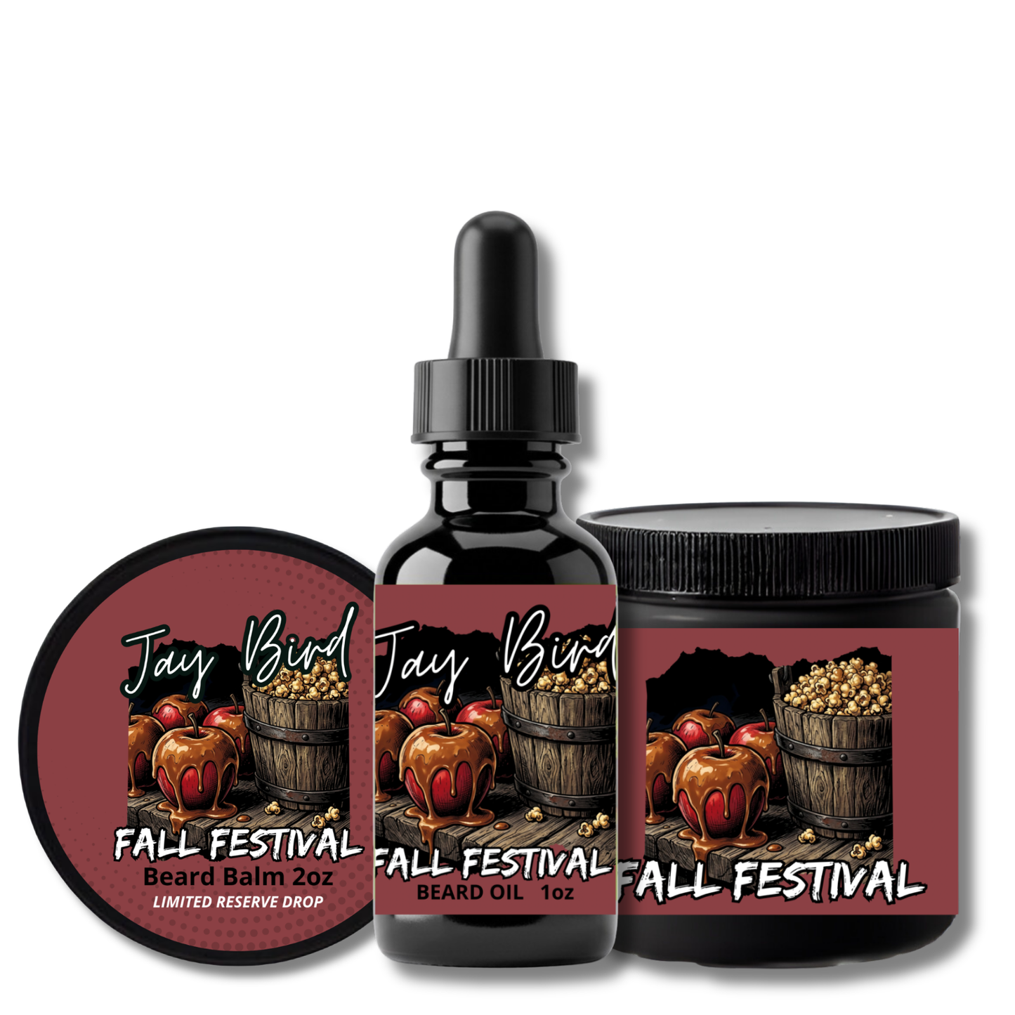 Fall Festival Oil, Balm and Butter (Limited Reserve) | Sticky Caramel Apple • Hot Buttered Popcorn • Weathered Barn Wood