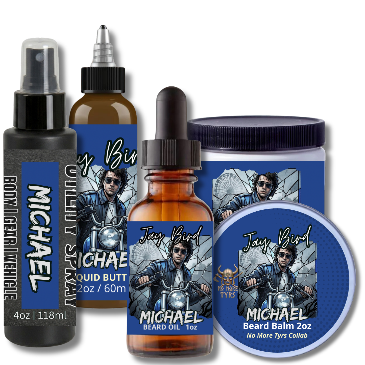 Michael Full Collection w/ Utility Spray (NoMoreTyrs Collab) | Foggy Ocean Air • Engine Oil • Rich Oakmoss
