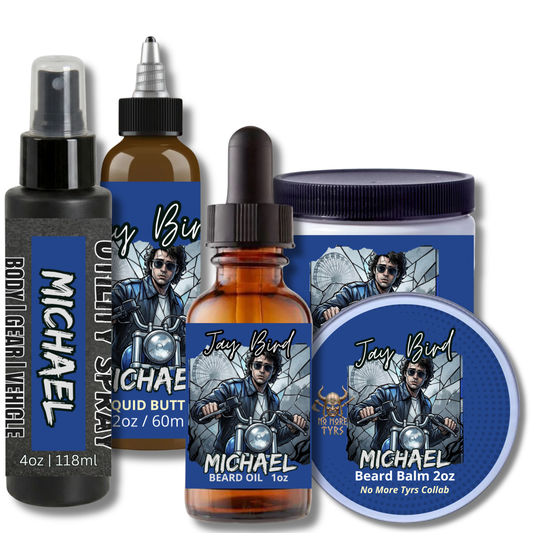 Michael Full Collection w/ Utility Spray (NoMoreTyrs Collab) | Foggy Ocean Air • Engine Oil • Rich Oakmoss