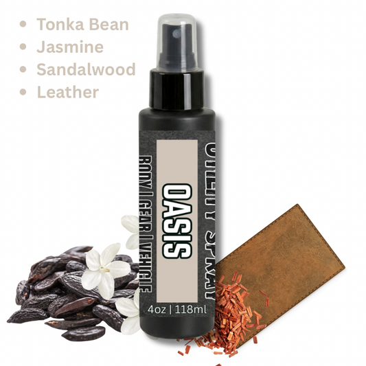 Oasis Utility Spray - Airy Ozone | Rugged Leather | Warm Tonka