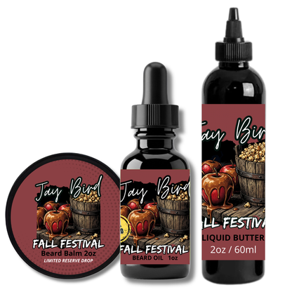 Fall Festival Oil, Balm and Butter (Limited Reserve) | Sticky Caramel Apple • Hot Buttered Popcorn • Weathered Barn Wood
