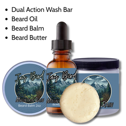 Mountain Rain All-In-One Kit | Oil, Balm, Butter, and Wash Bar (Spring Limited)