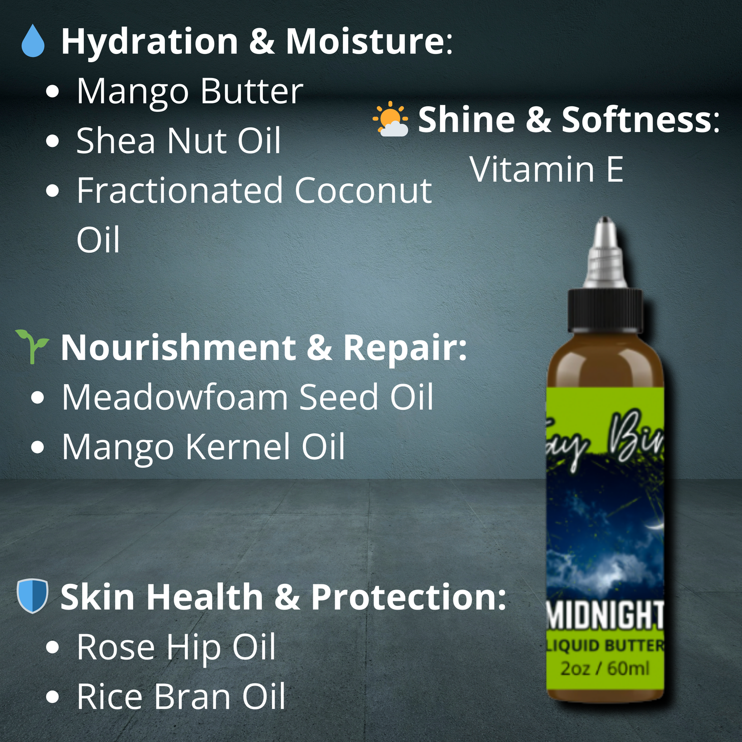 Midnight Liquid Beard Butter - Cool Lavender | Shadowed Oak | Velvety Mahogany