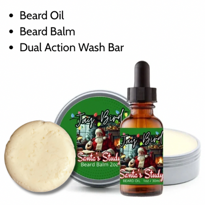 Santa’s Study Groom and Clean Kit | Oil, Balm, and Wash Bar (Christmas Limited)