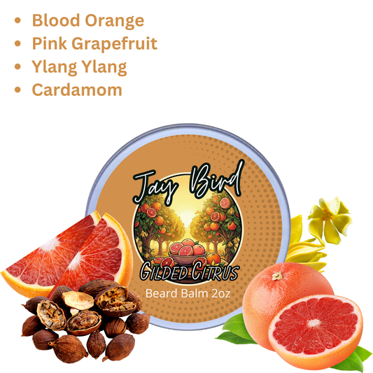 Gilded Citrus Beard Balm (Spring Limited) - Sun-Ripened Fruit | Sweet Peel | Bright Wood