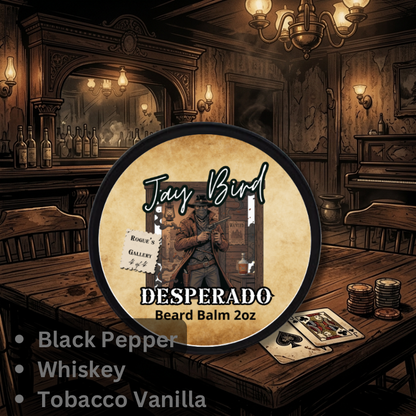 Desperado Beard Balm (Rogue’s Gallery #4) | Cracked Pepper • Smooth Vanilla • Barrel Whiskey