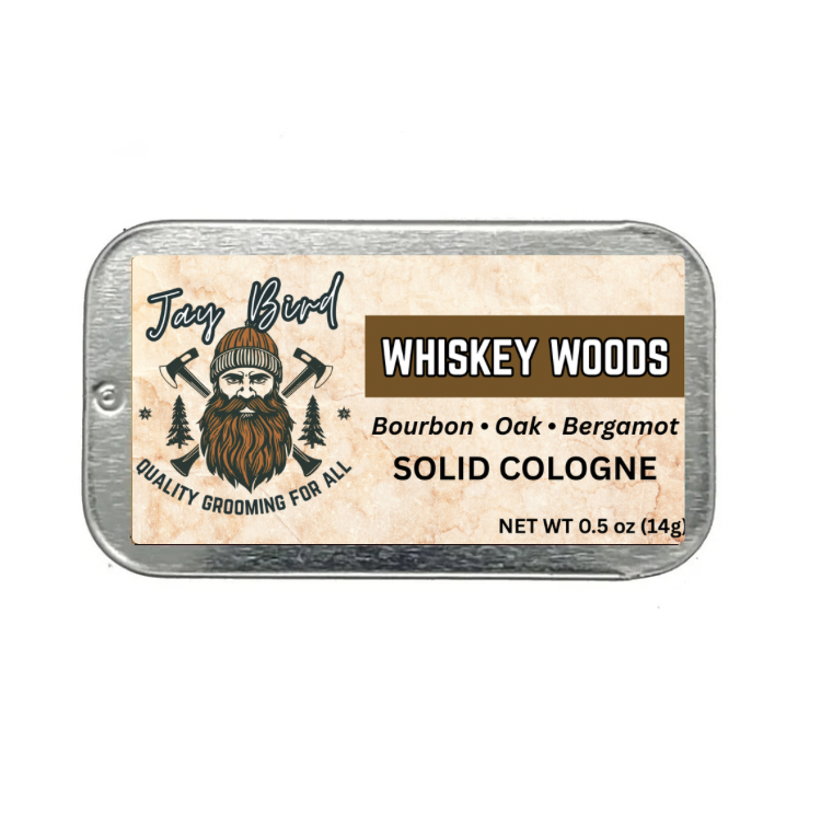 Whiskey Woods Solid Cologne - Charred Oak | Smooth Bourbon | Bergamot Zest