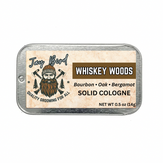Whiskey Woods Solid Cologne - Charred Oak | Smooth Bourbon | Bergamot Zest